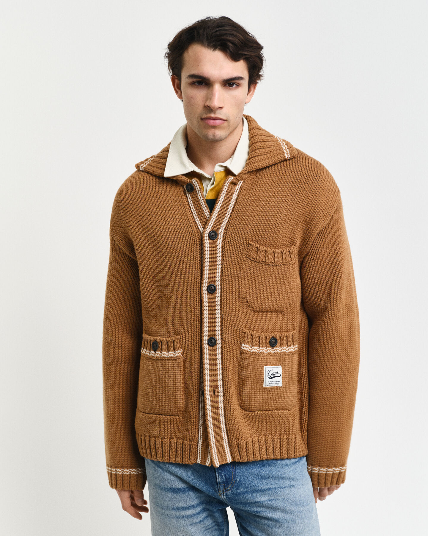 Geknöpfte Strickjacke aus Wolle