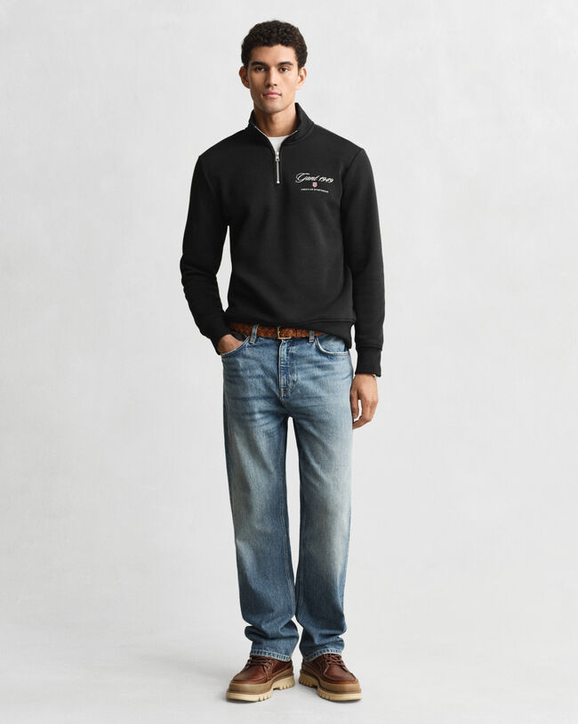 1949 Graphic Sweatshirt mit Reißverschlusskragen