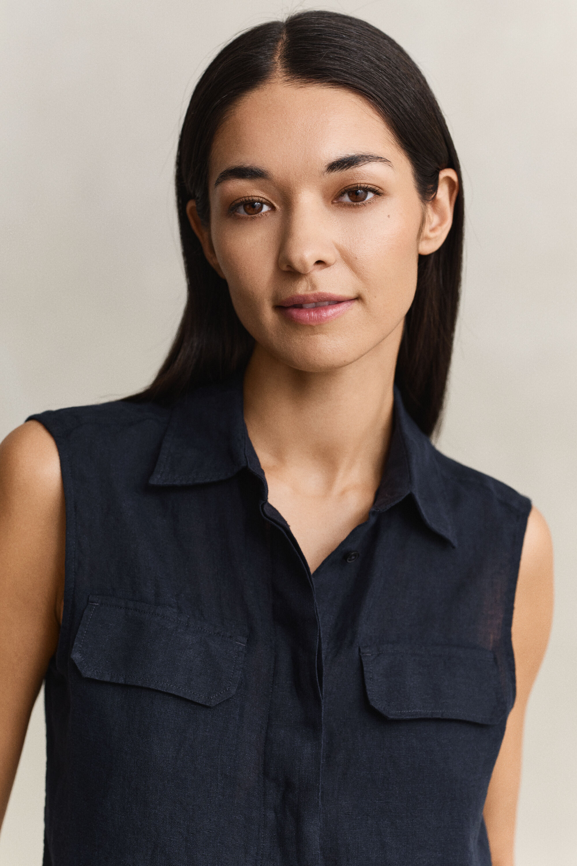 Sleeveless Linen Shirt