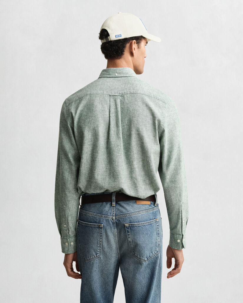 Regular Fit Baumwoll Leinen Hemd