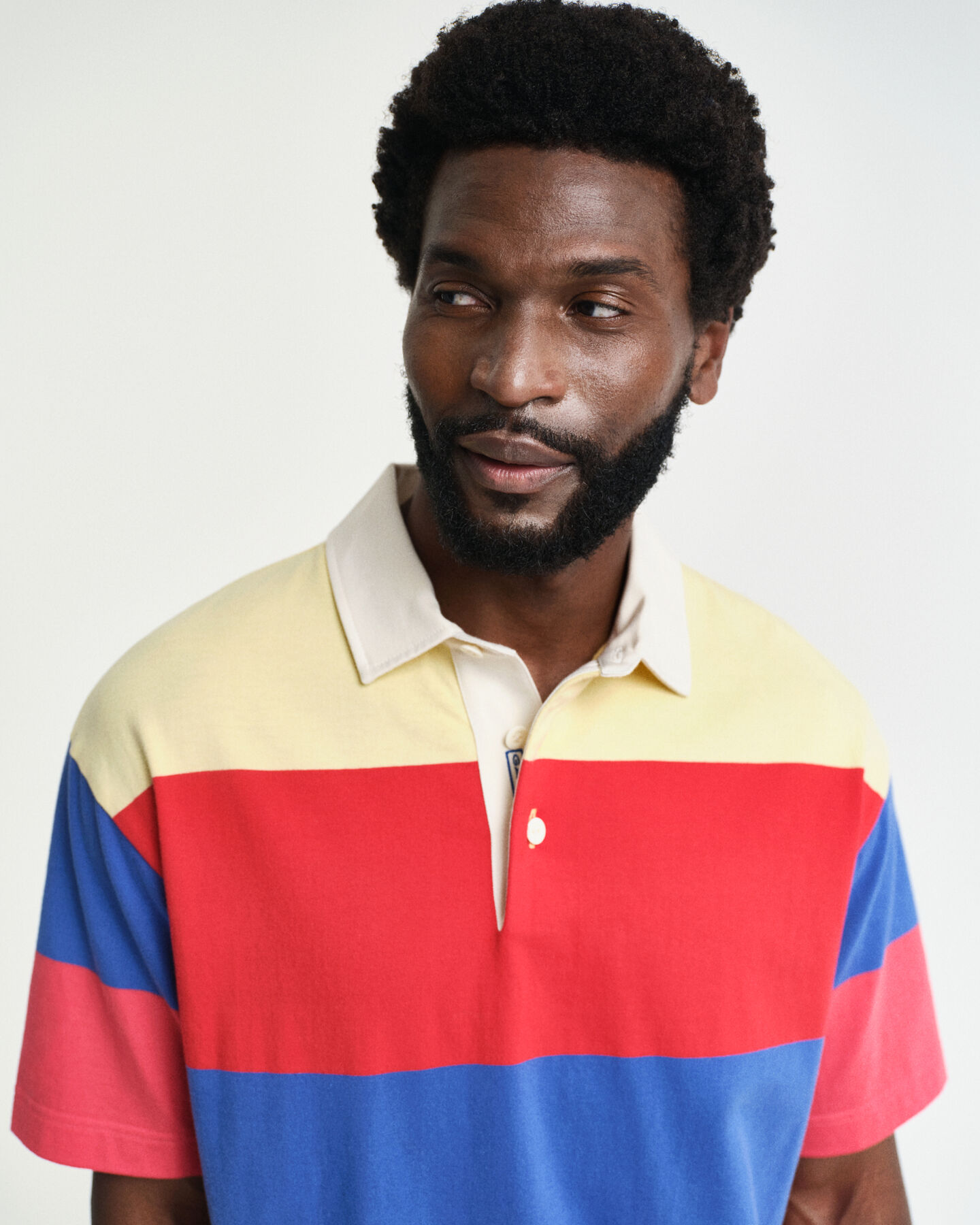 Kurzärmliges Heavy Rugger mit Streifen