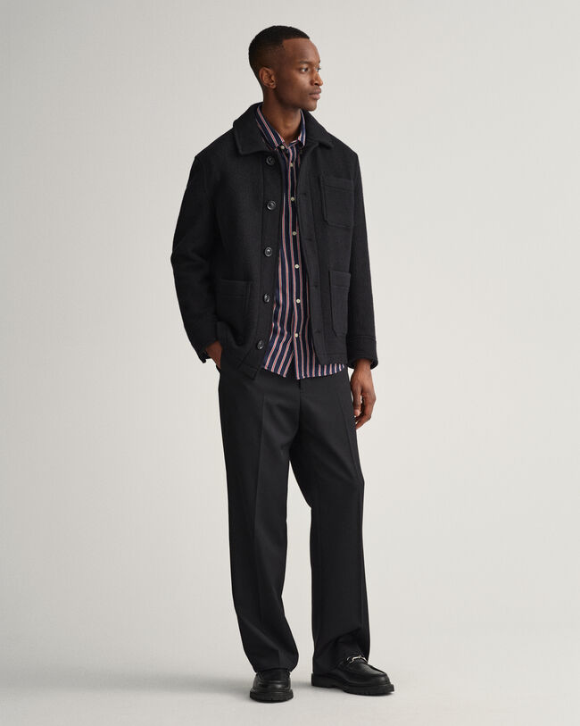 Relaxed Fit Dobby Hemd mit Streifen