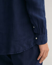 St&uuml;ckgef&auml;rbtes Regular Fit Leinen Hemd