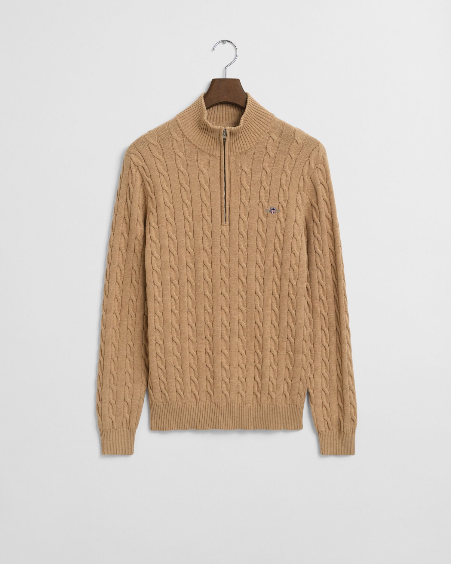 Pull à demi-zip en maille de coton torsadée