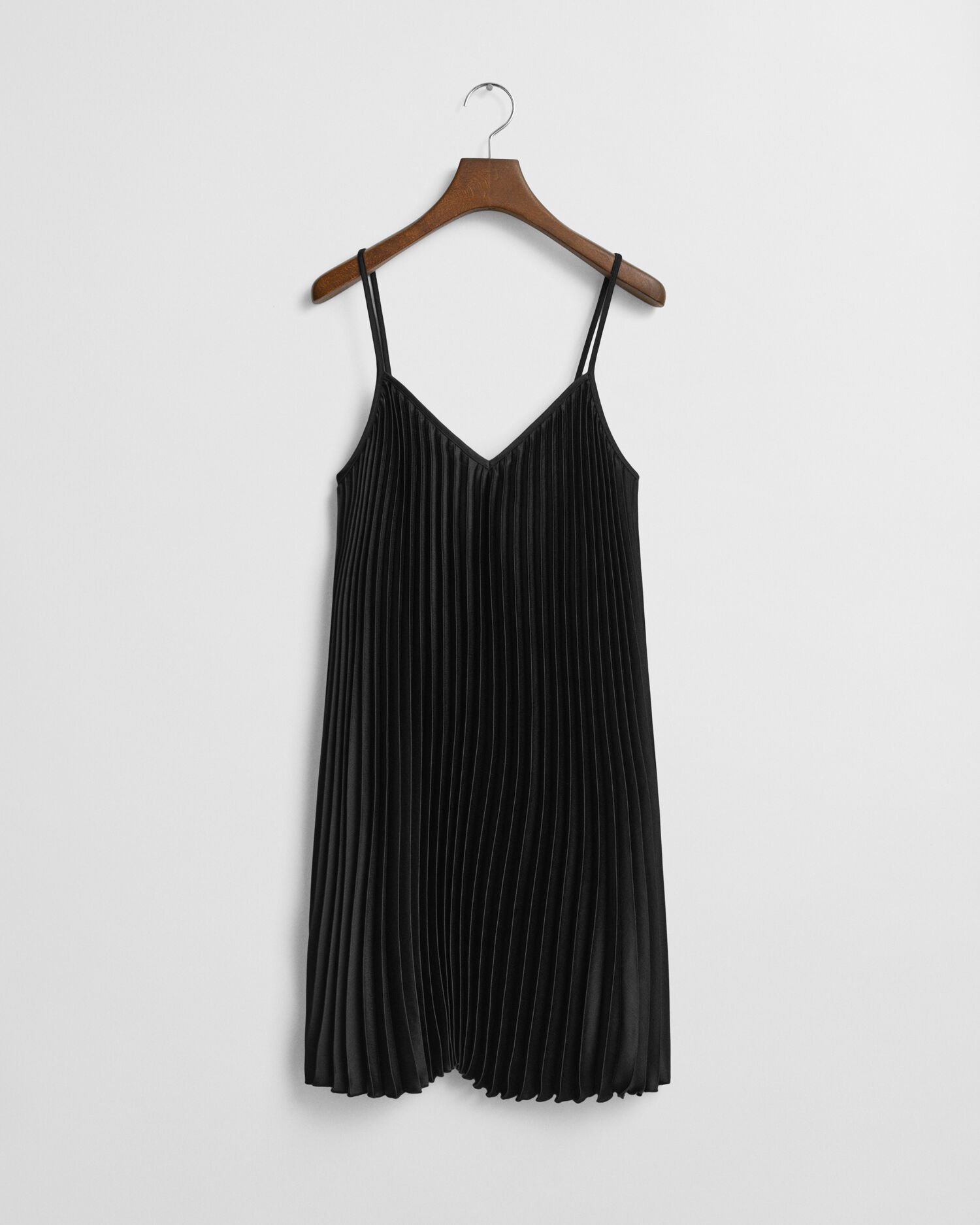 Abito mini plissettato con spalline in raso