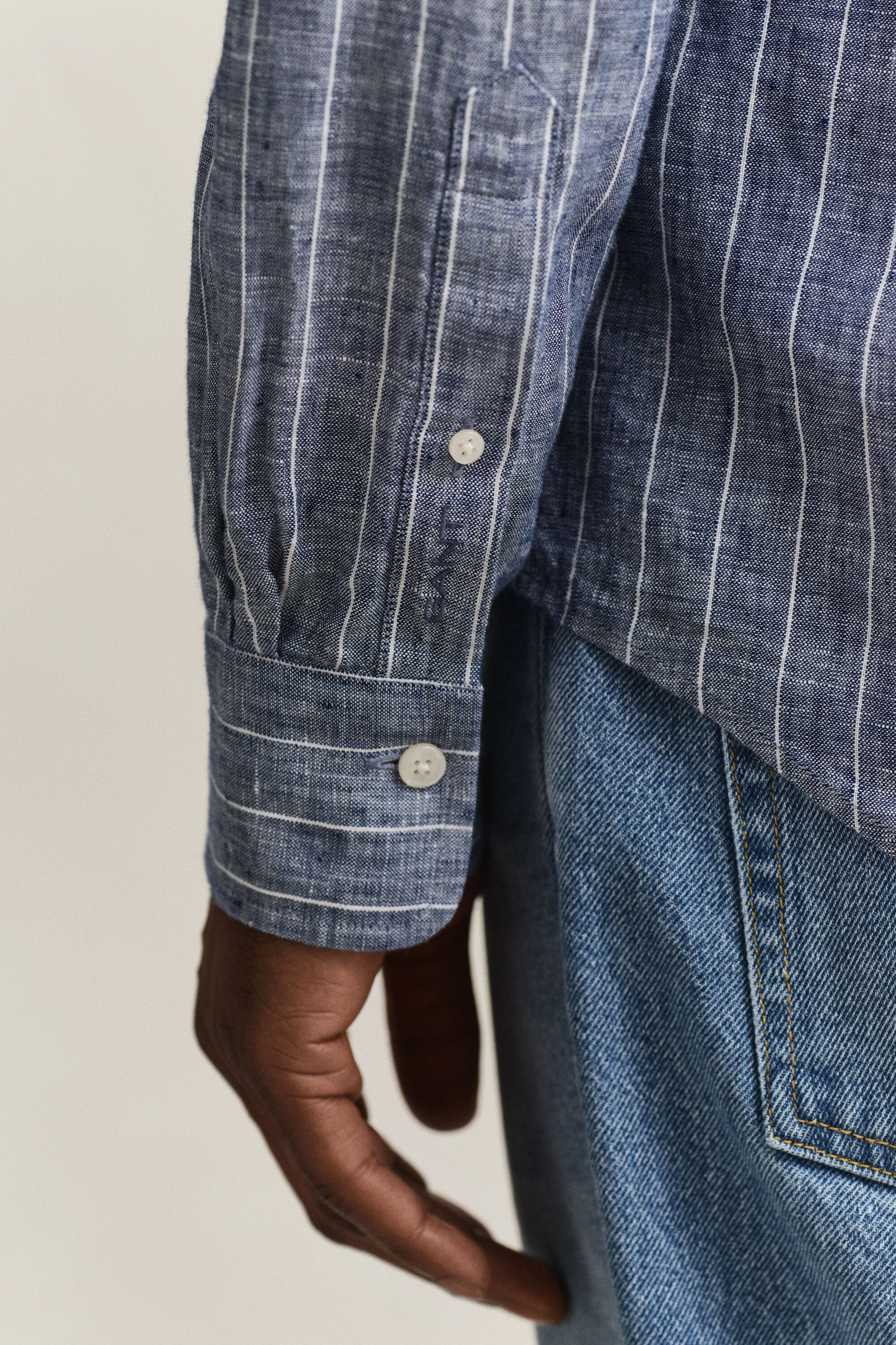 Chemise en lin à rayures