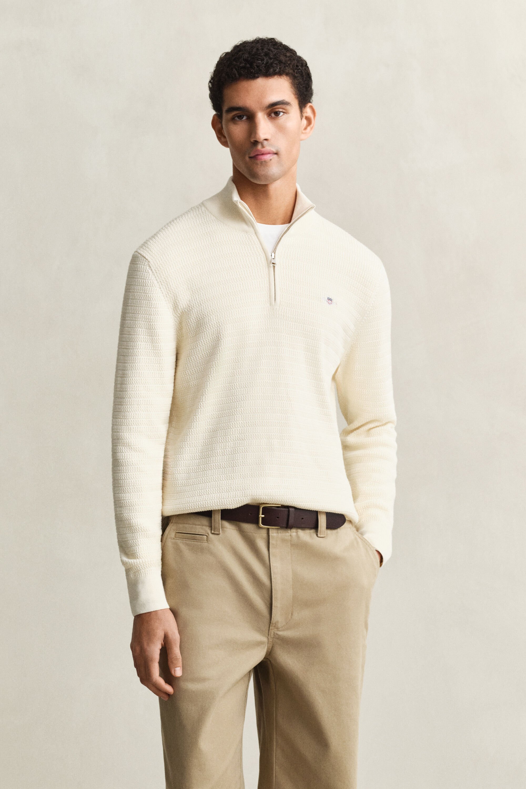 Troyer mit Mini-Zopfstrickmuster