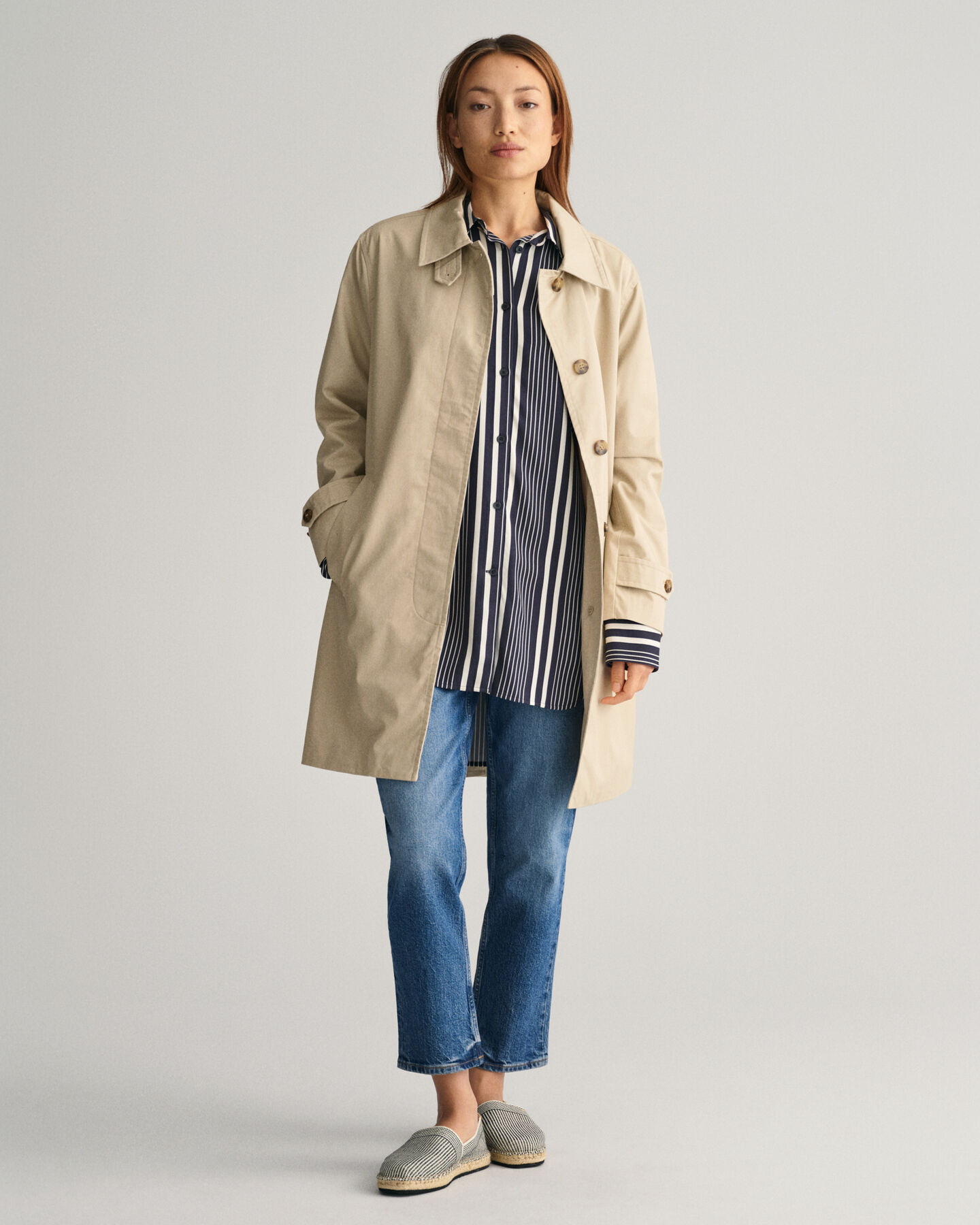 Relaxed Fit Bluse mit Streifen-Print