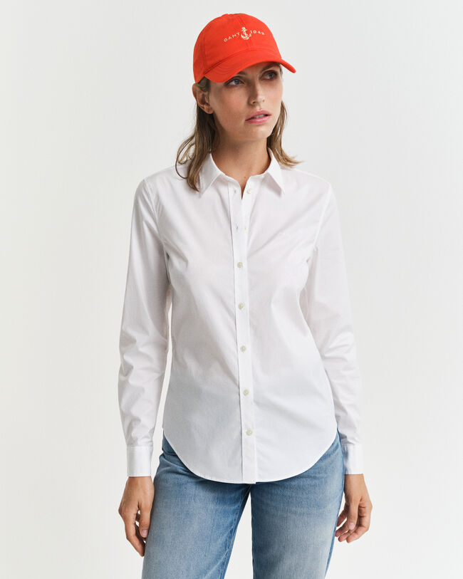 Slim Fit Popeline Bluse