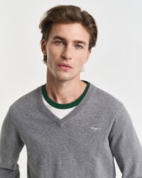 Klassischer V-Neck Pullover aus Baumwolle