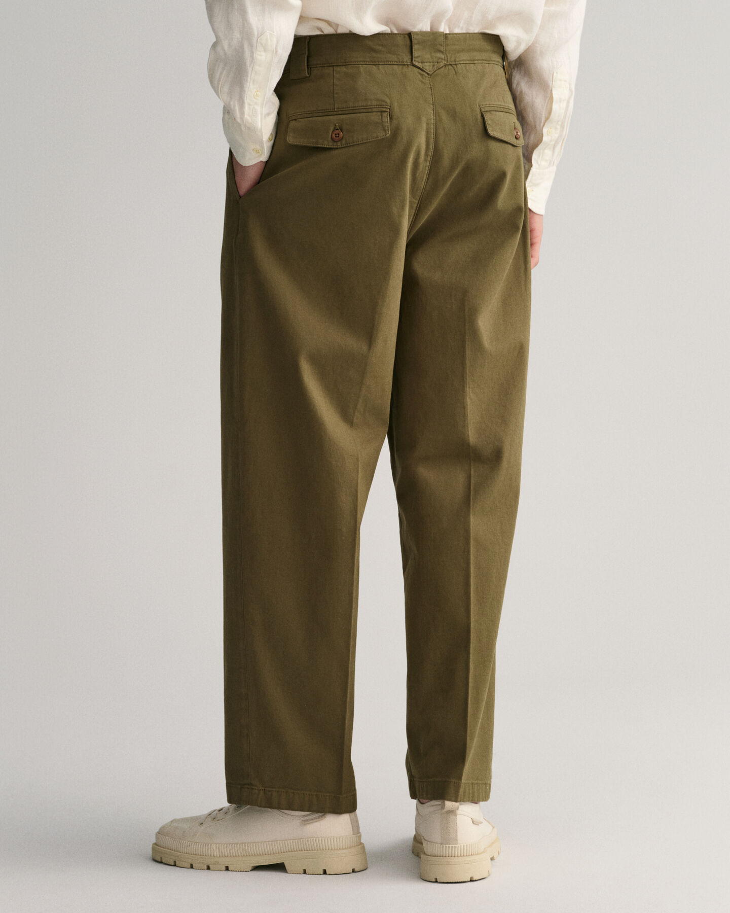 Twill-Chinohose mit B&uuml;gelfalten