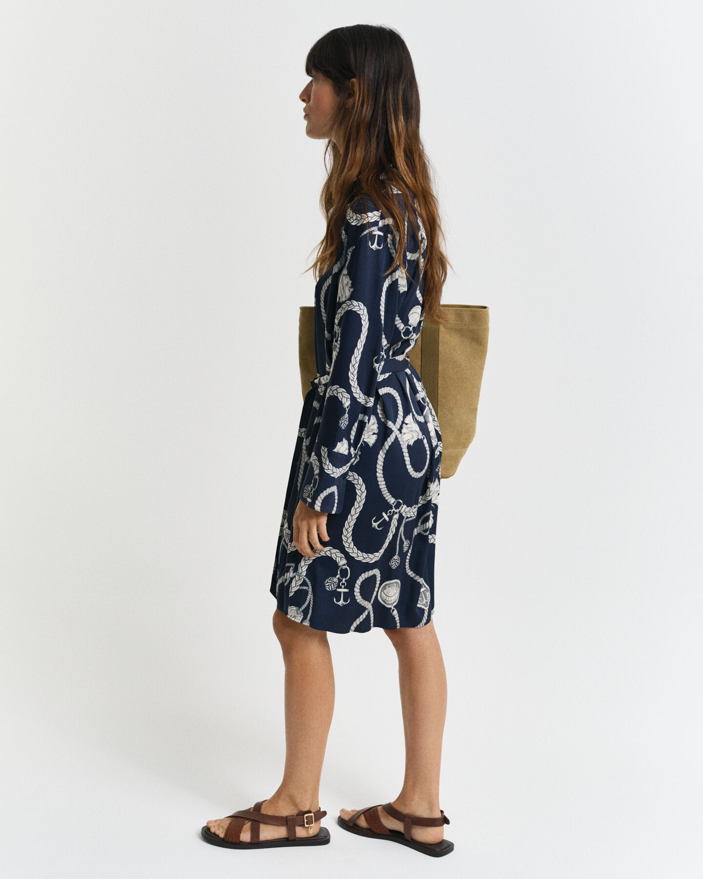 Sailing Print Hemdblusenkleid