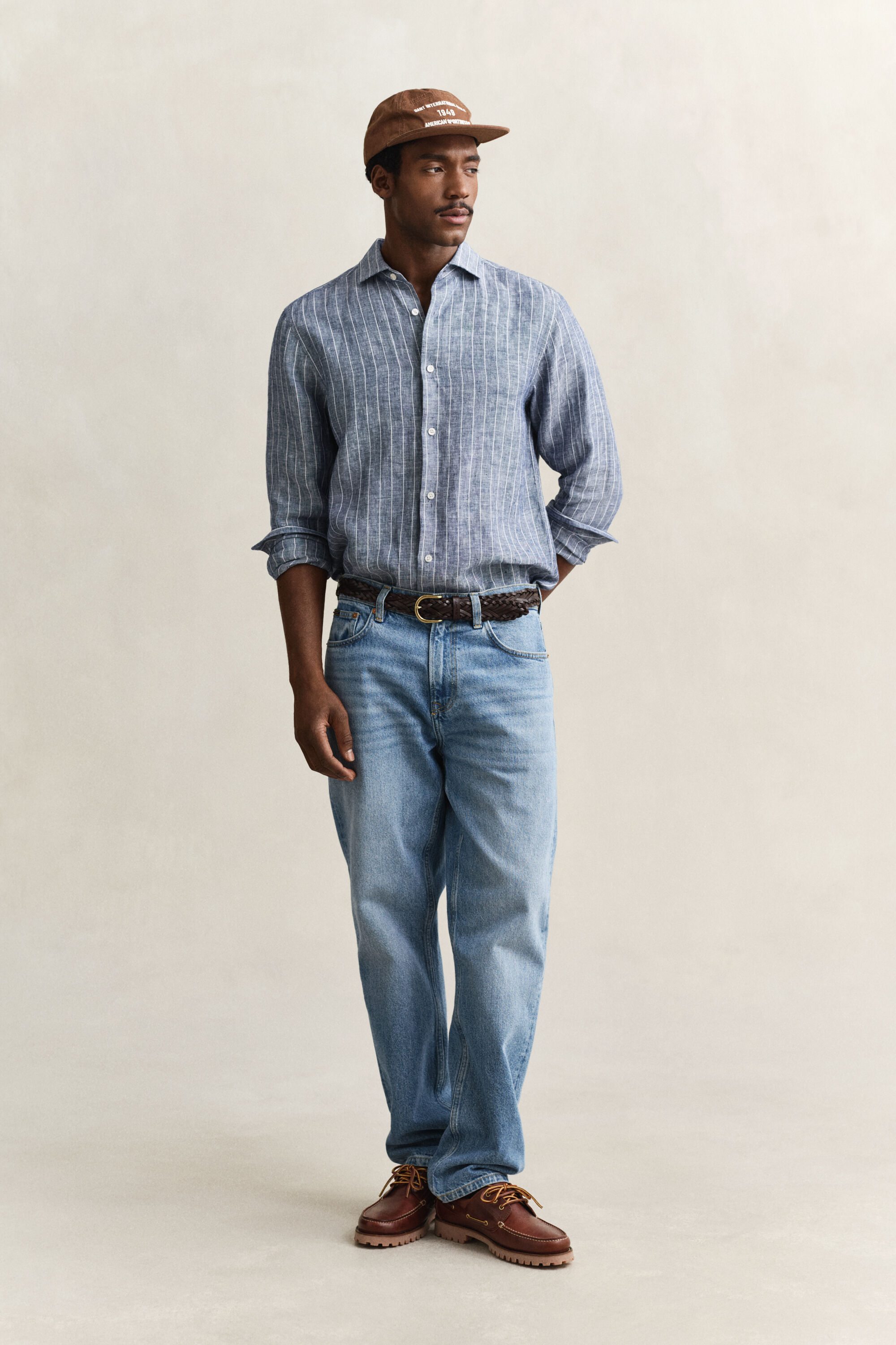 Chemise en lin à rayures