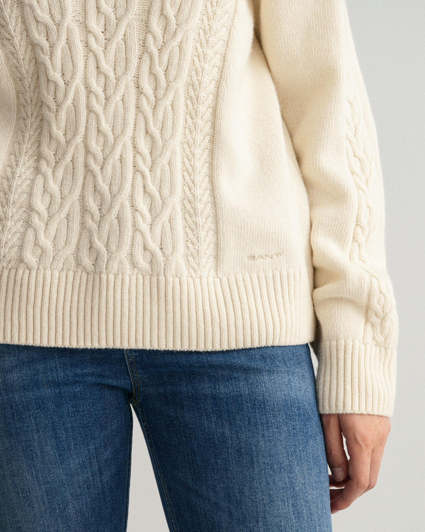 Teen Girls Rollkragenpullover mit Zopfmuster