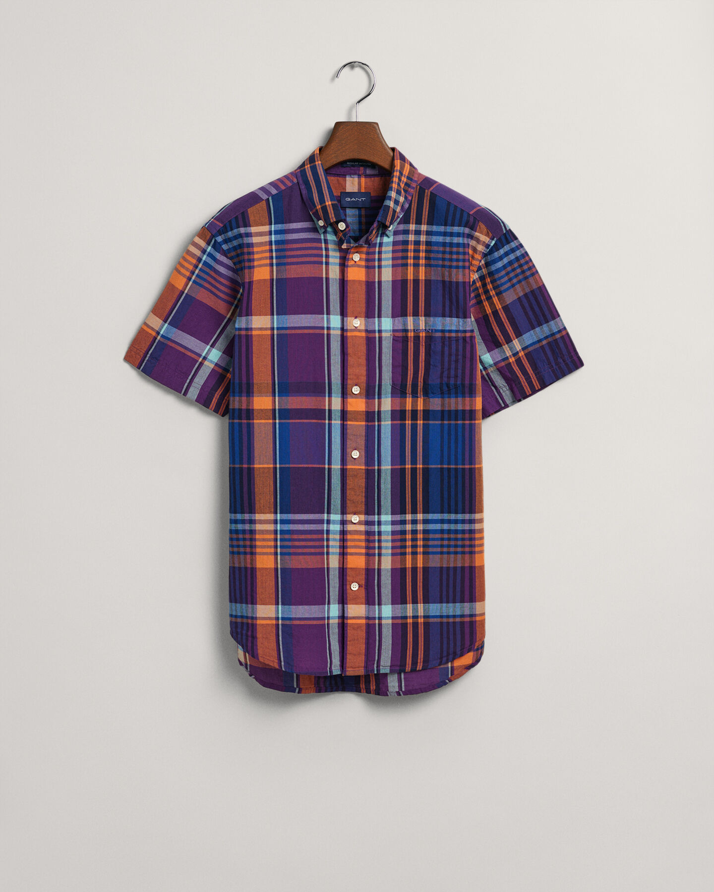 Farbenfrohes Regular Fit Madras Kurzarmhemd