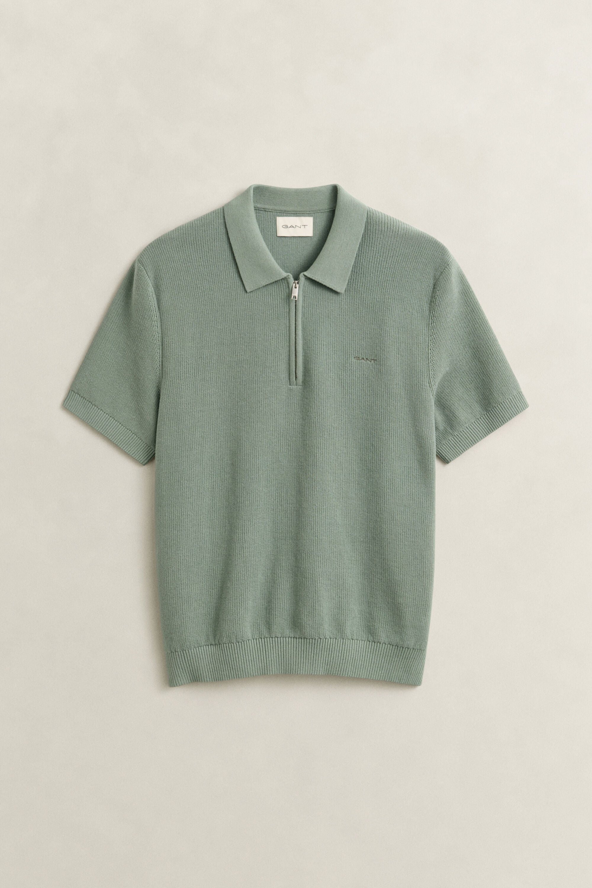 Pull façon polo en coton côtelé