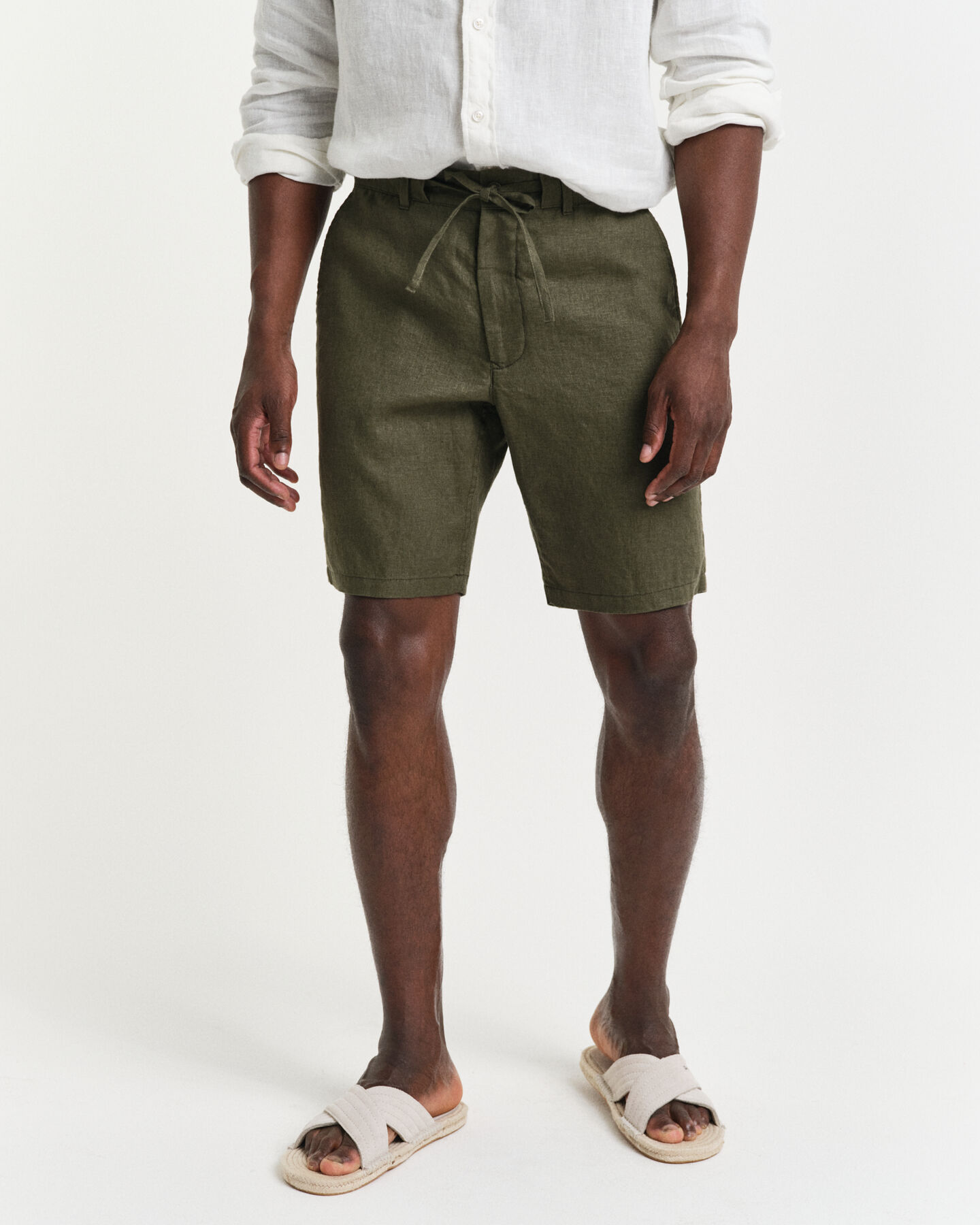 Relaxed Fit Leinen Shorts mit Kordelzug