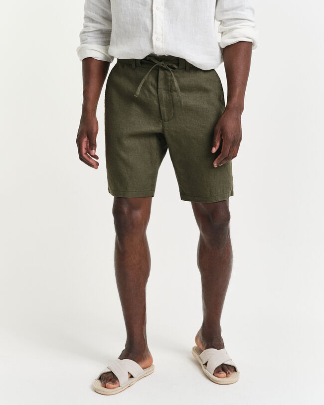 Relaxed Fit Leinen Shorts mit Kordelzug