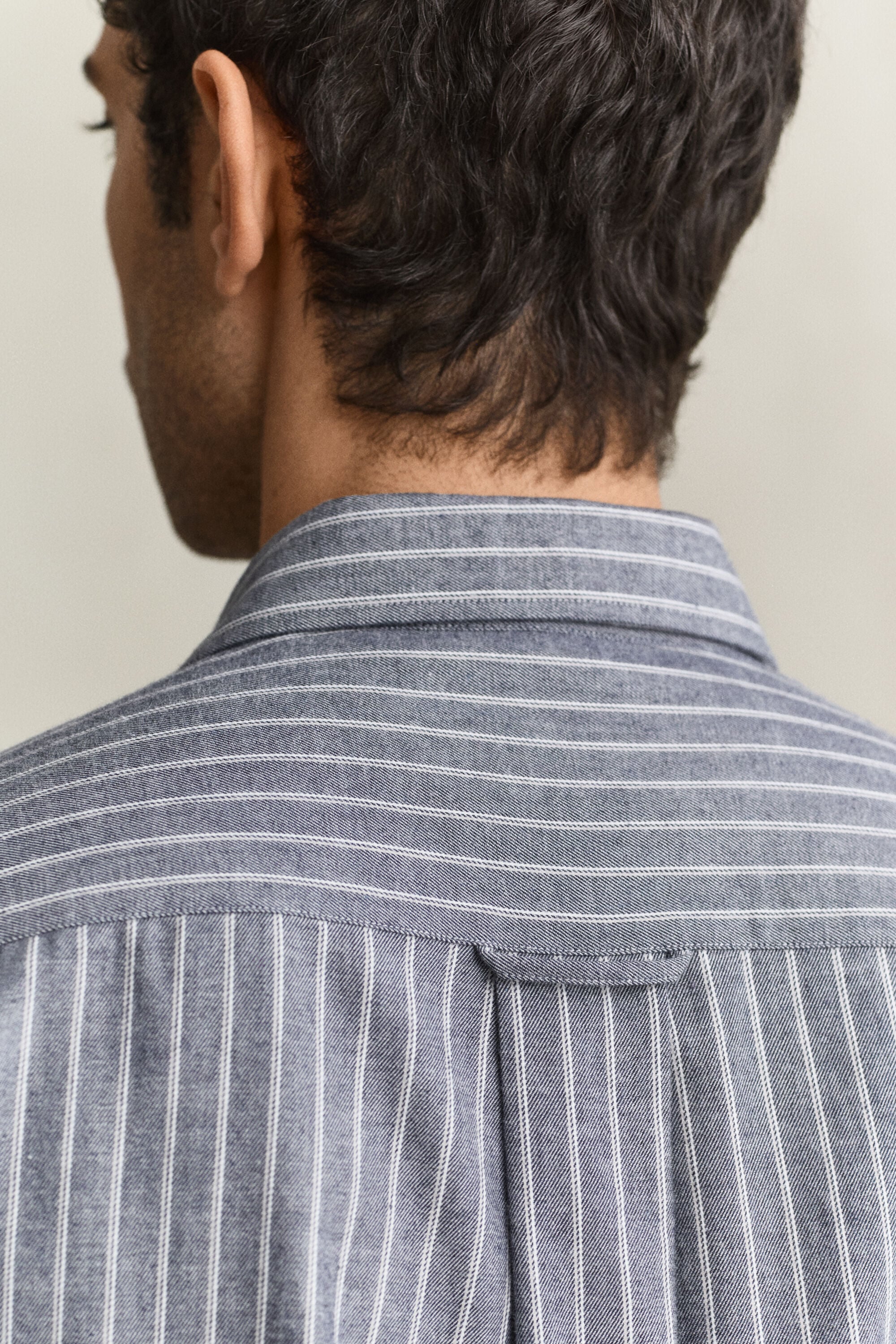 Camicia in flanella mélange a righe
