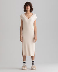 Detail Jerseykleid mit Schlitz