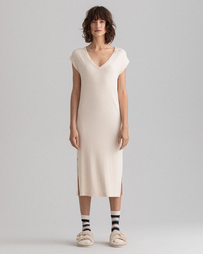 Detail Jerseykleid mit Schlitz