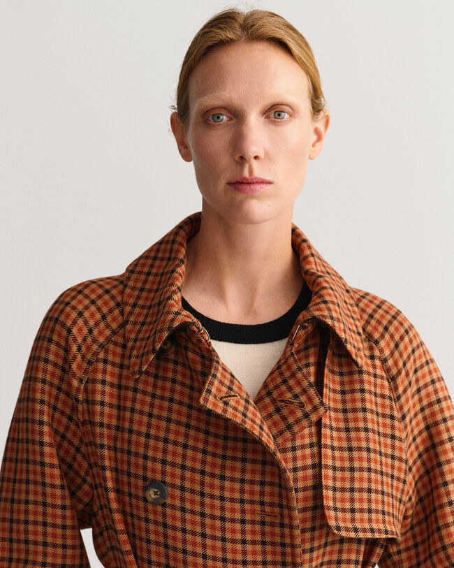 Karierter Trenchcoat