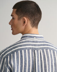 Regular Fit Leinenhemd mit breiten Streifen