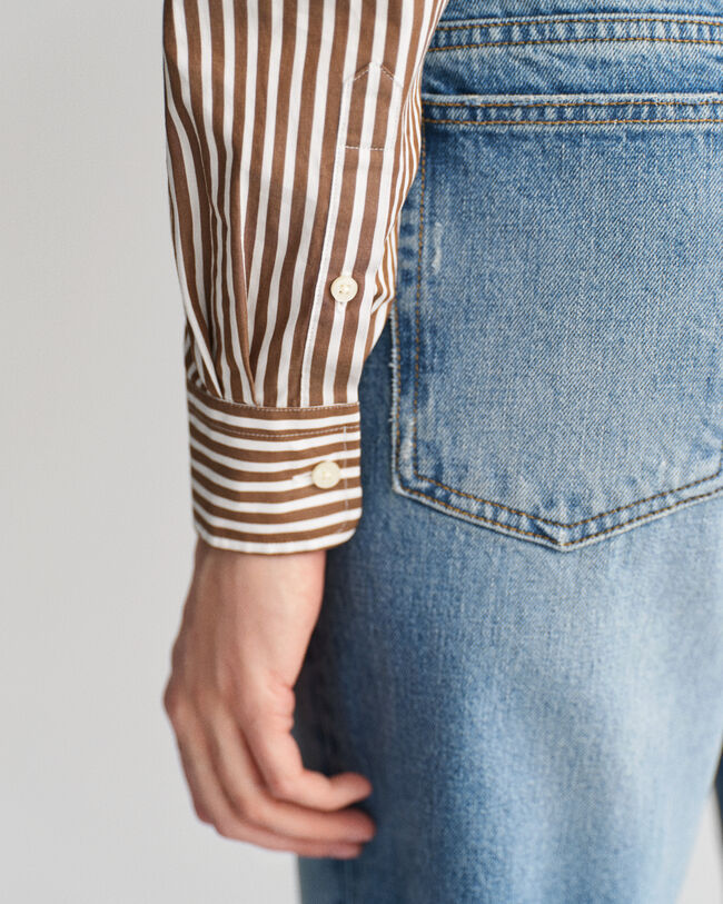 Regular Fit Classic Popeline Hemd mit Streifen