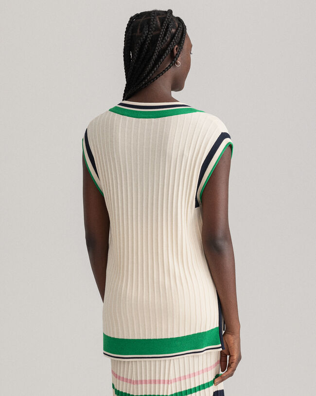 Gestreifte Rippstrickweste