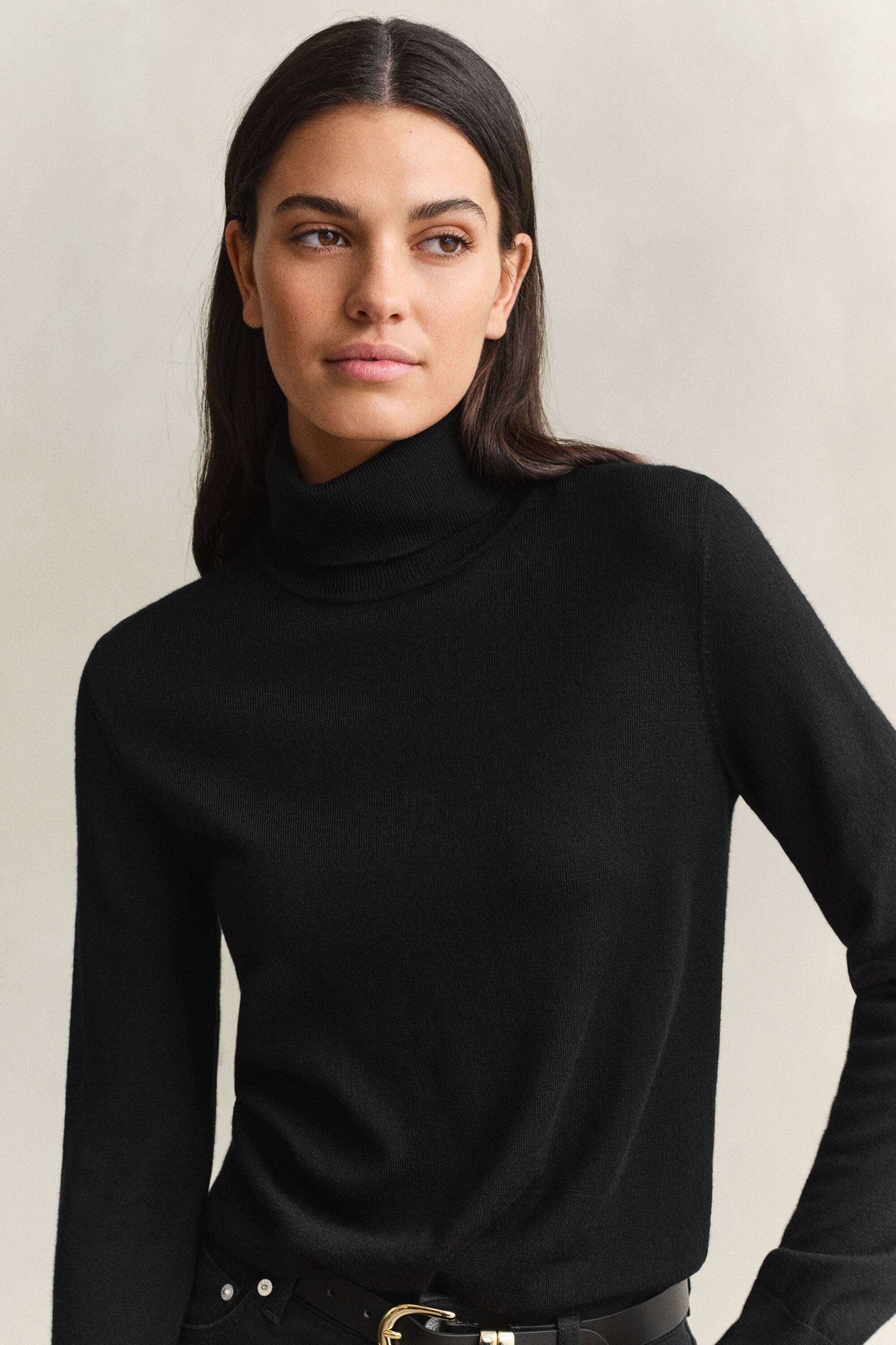 Rollkragenpullover aus extrafeiner Merinowolle