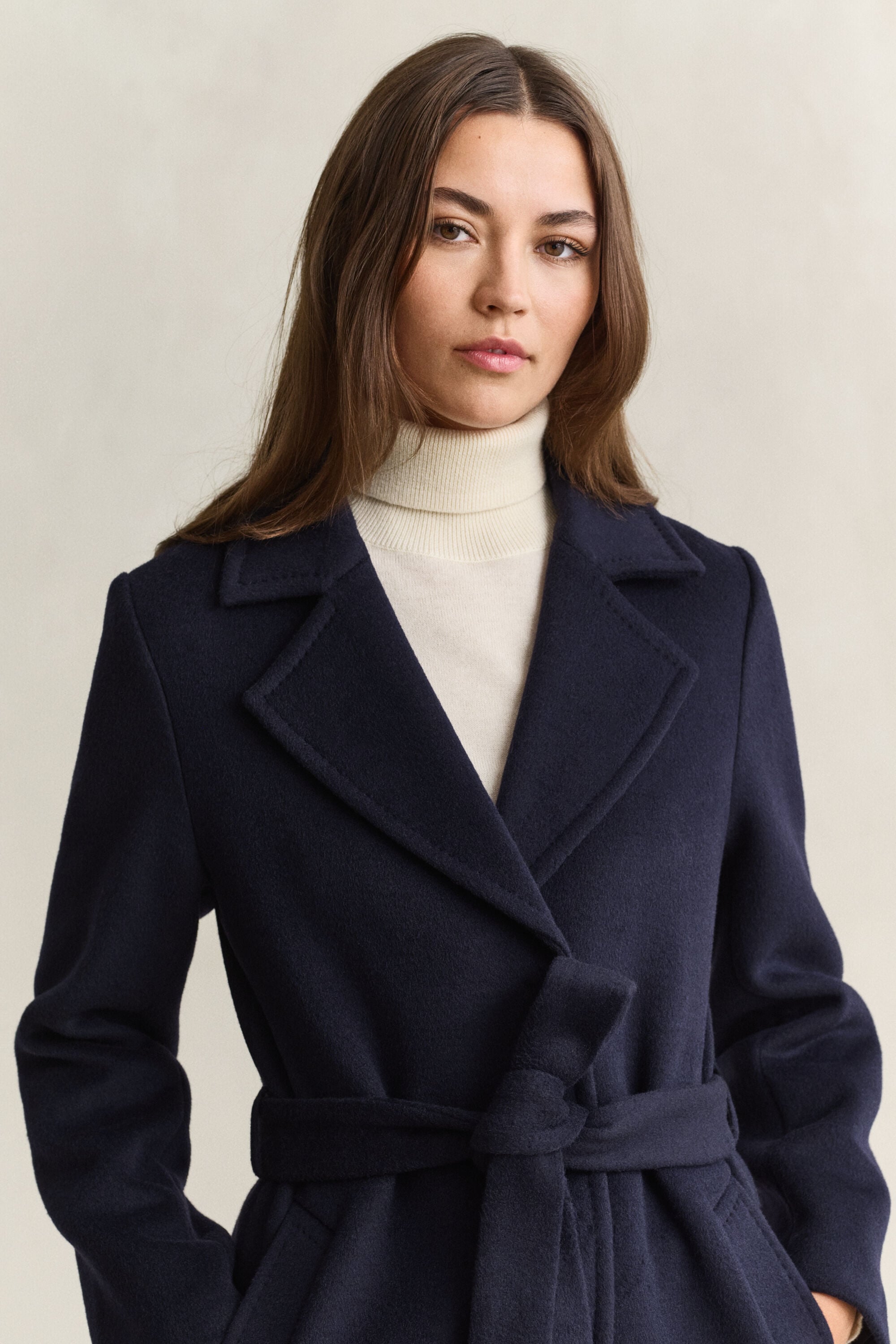 Belted Wool Blend Coat