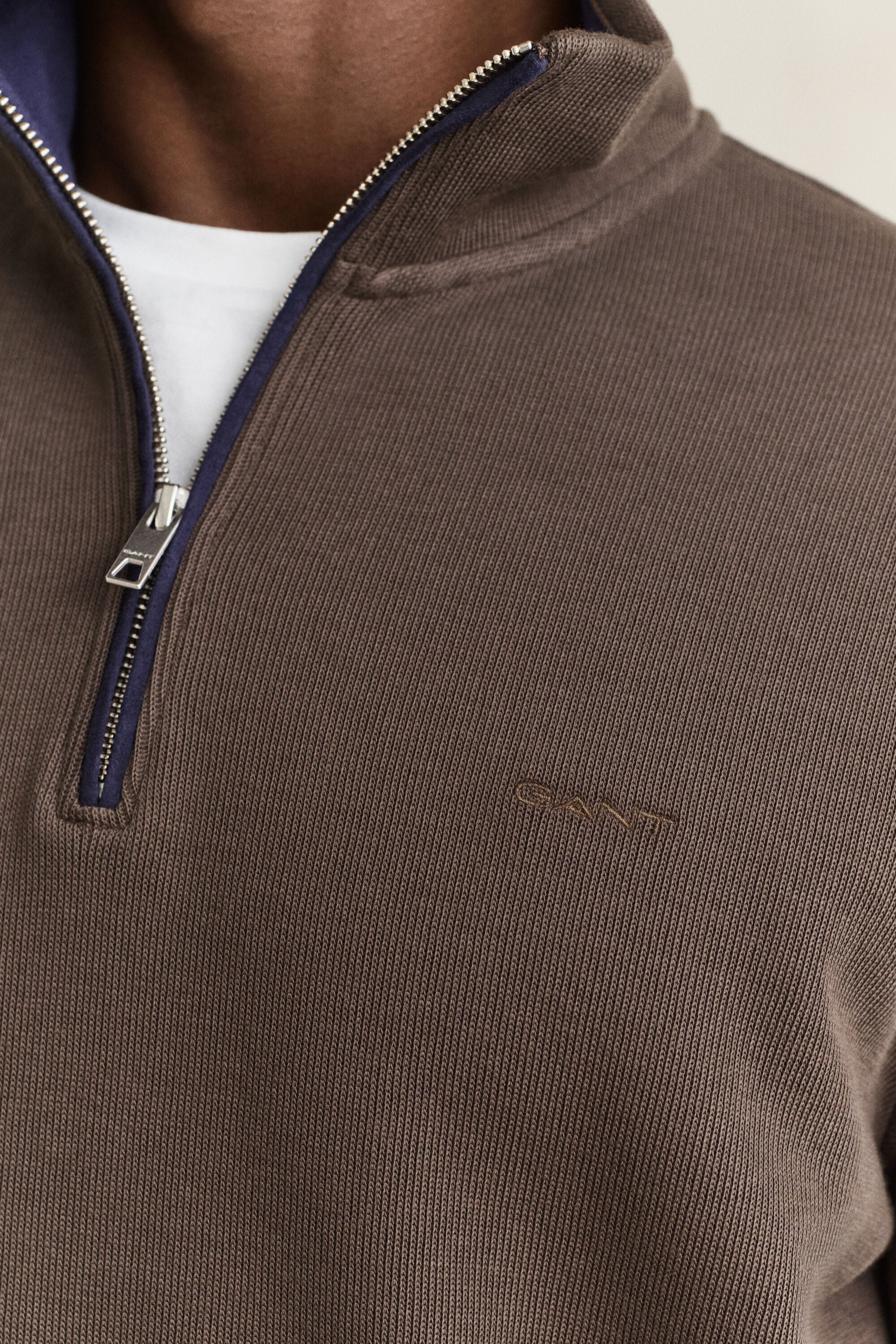 Sacker Rib Sweatshirt mit Reißverschlusskragen