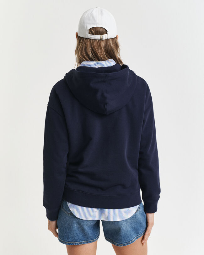 Anchor Hoodie mit Reißverschlusskragen und Stickerei