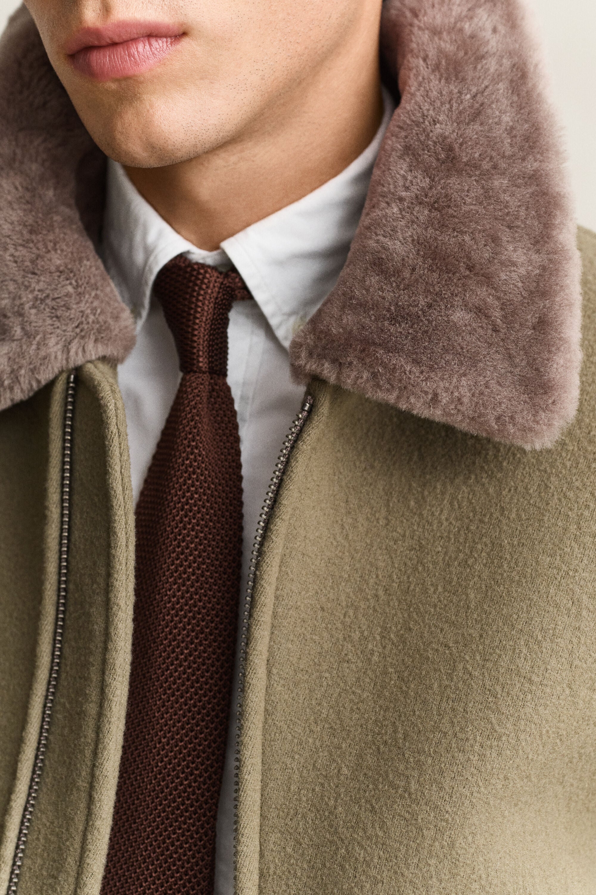 Wool Shearling Aviator Jacket