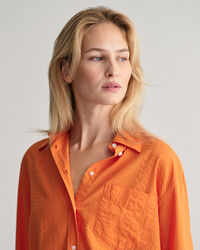 Gestreifte Relaxed Fit Seersucker Bluse