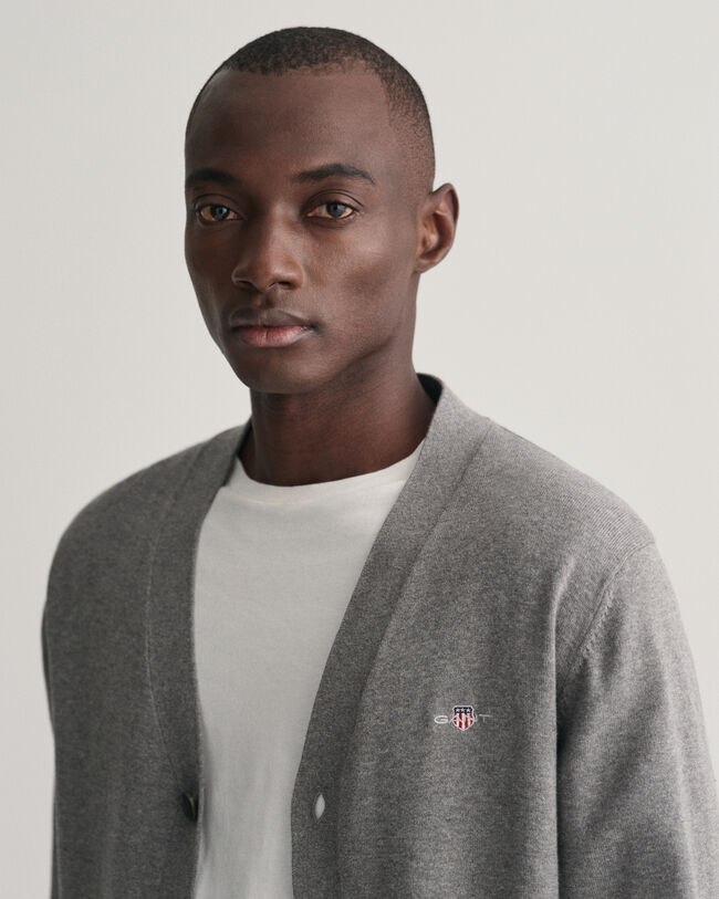 Classic V-Neck Strickjacke aus Baumwolle