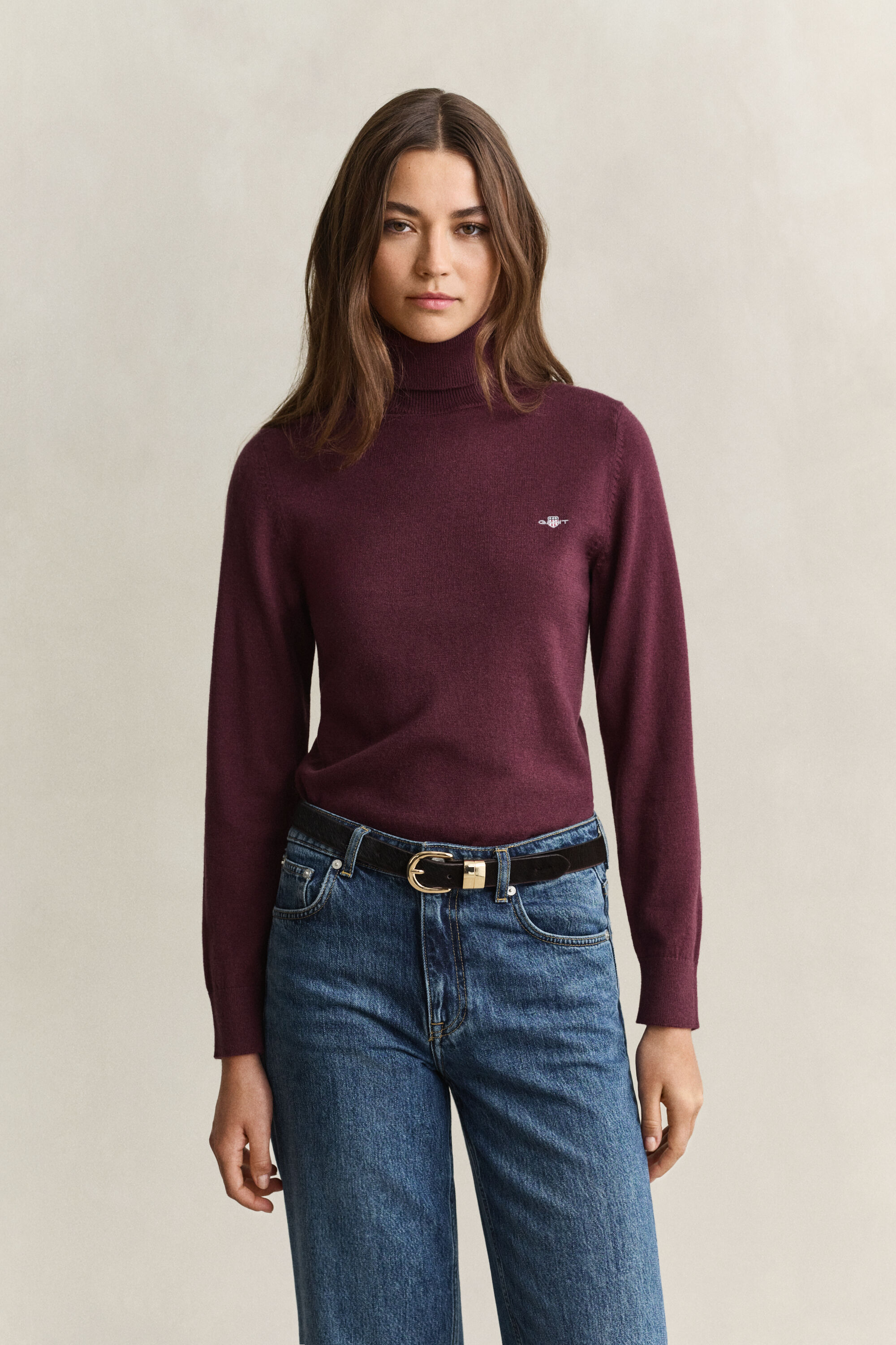 Wool Cotton Turtleneck Sweater
