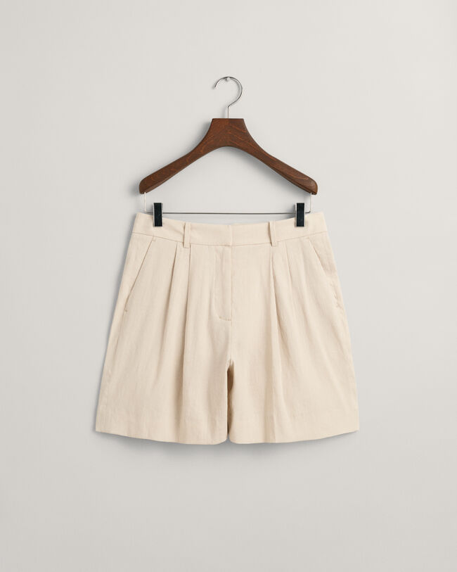 Formelle Stretch Leinen Shorts