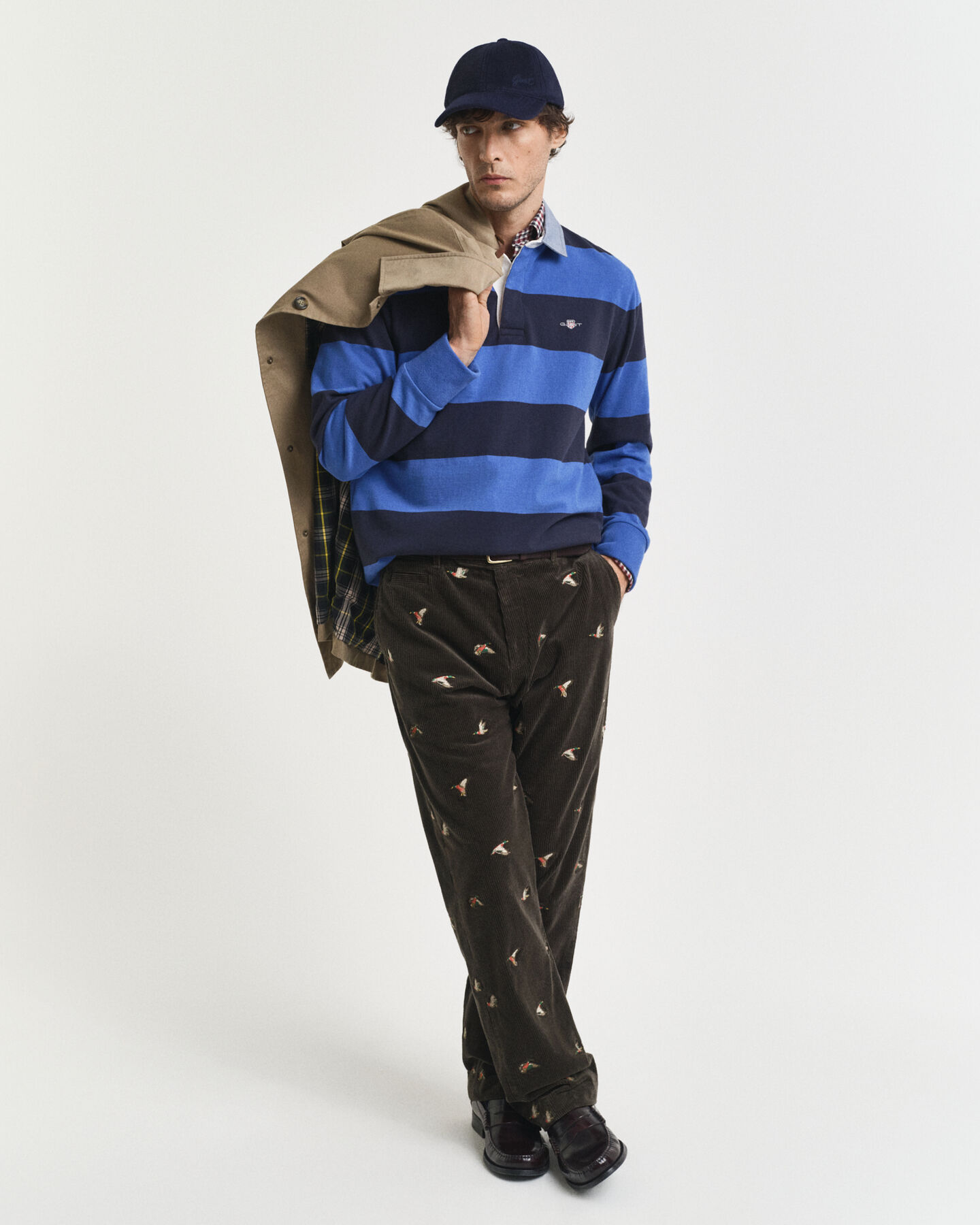 Gestreiftes Heavy Rugger mit Chambray-Kragen