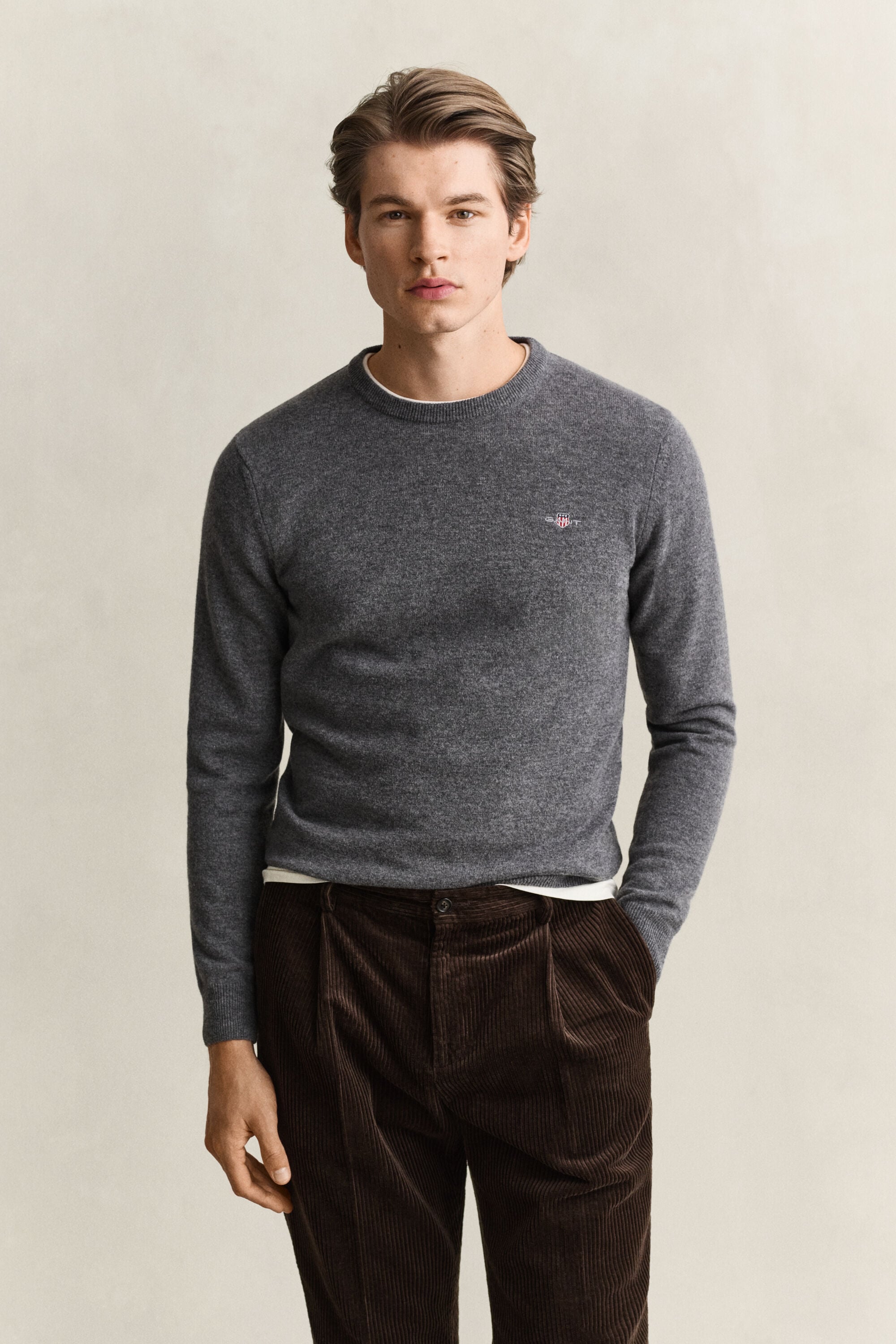 Rundhalspullover aus Lambswool