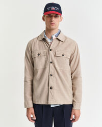 Regular Fit Hemdjacke aus Baumwolle und Leinen