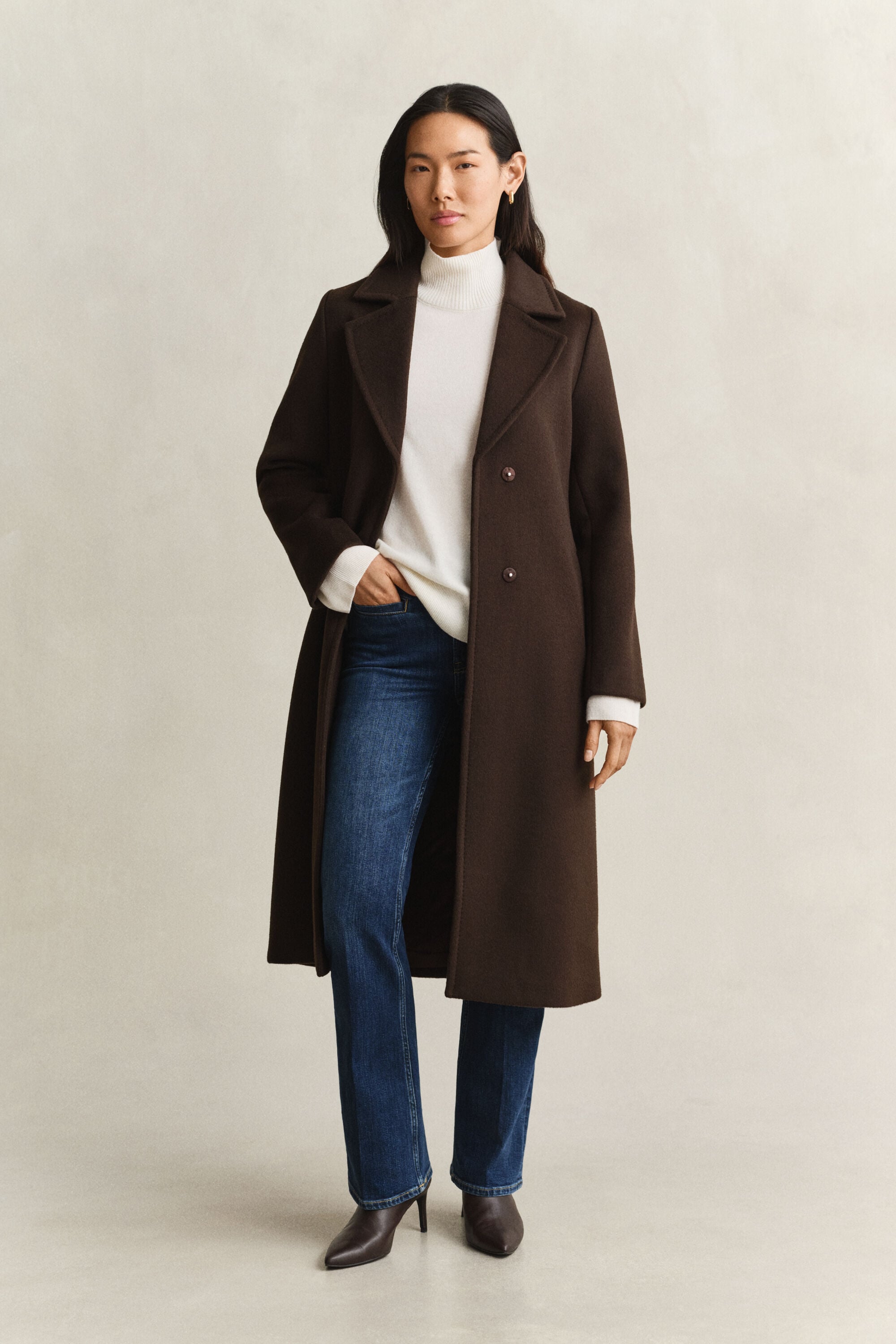 Belted Wool Blend Coat