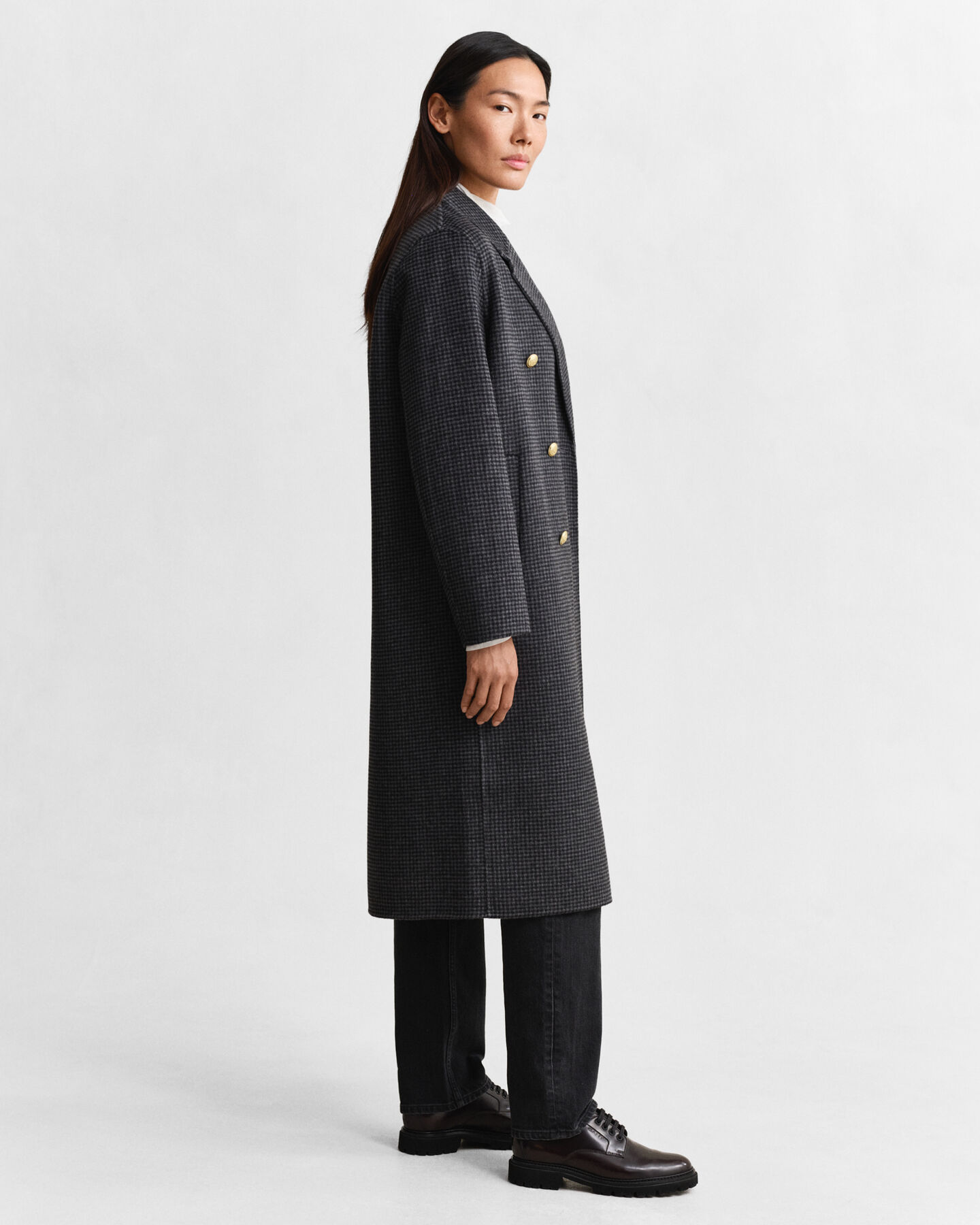 Handgenähter Mantel mit Karomuster