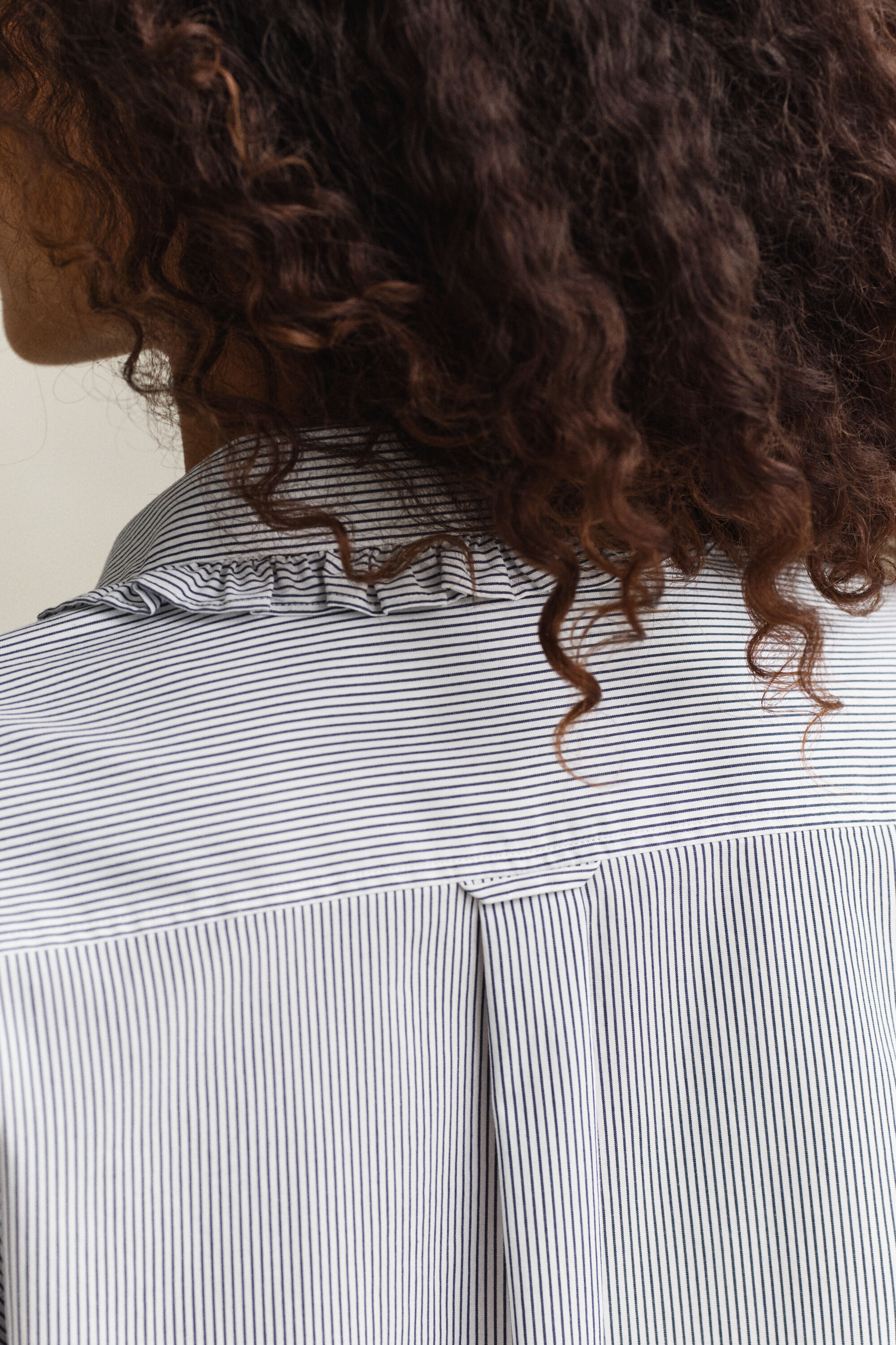 Frilly Striped Cotton Shirt