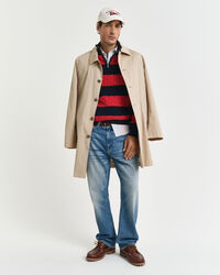 Gestreifter Zopfstrick-Troyer aus Baumwolle