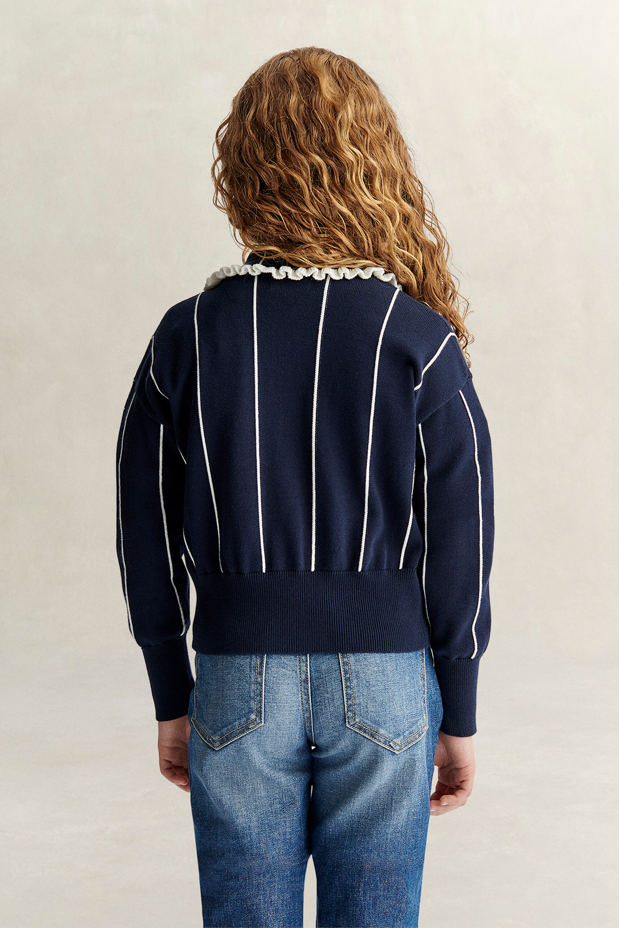 Teen Girls Striped Cardigan