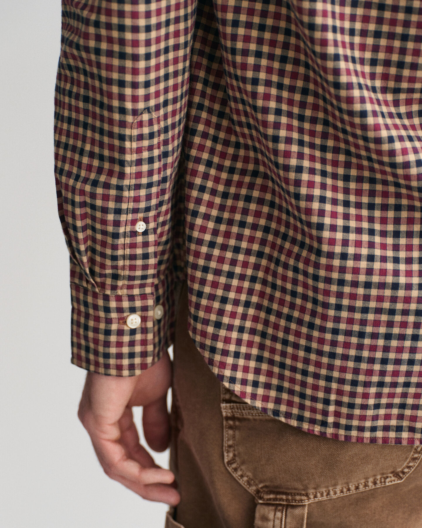 Leichtes Regular Fit Twill Hemd mit Vichy-Karos