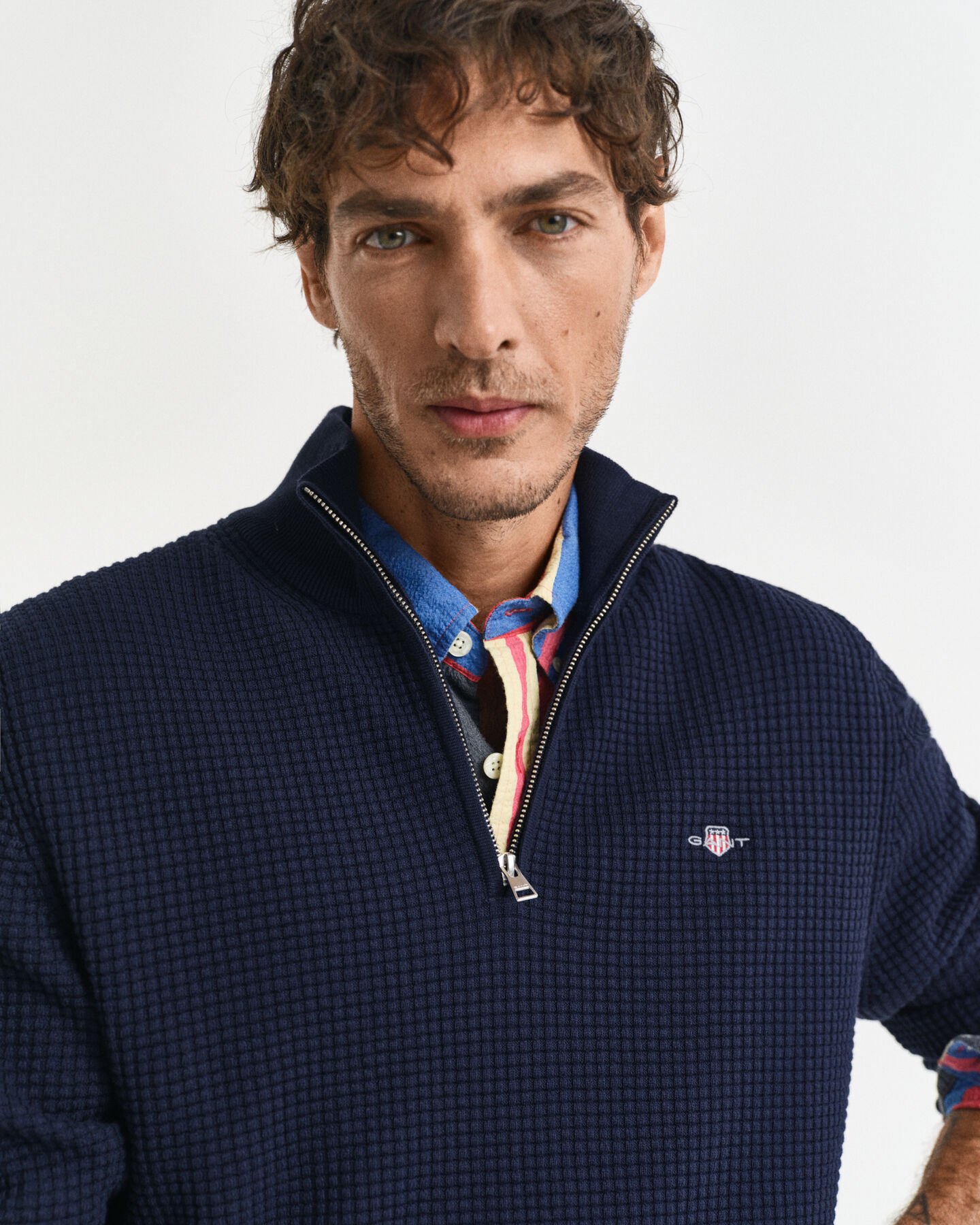 Troyer aus strukturierter Baumwolle