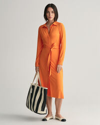 Slim Fit Jersey Hemdblusenkleid