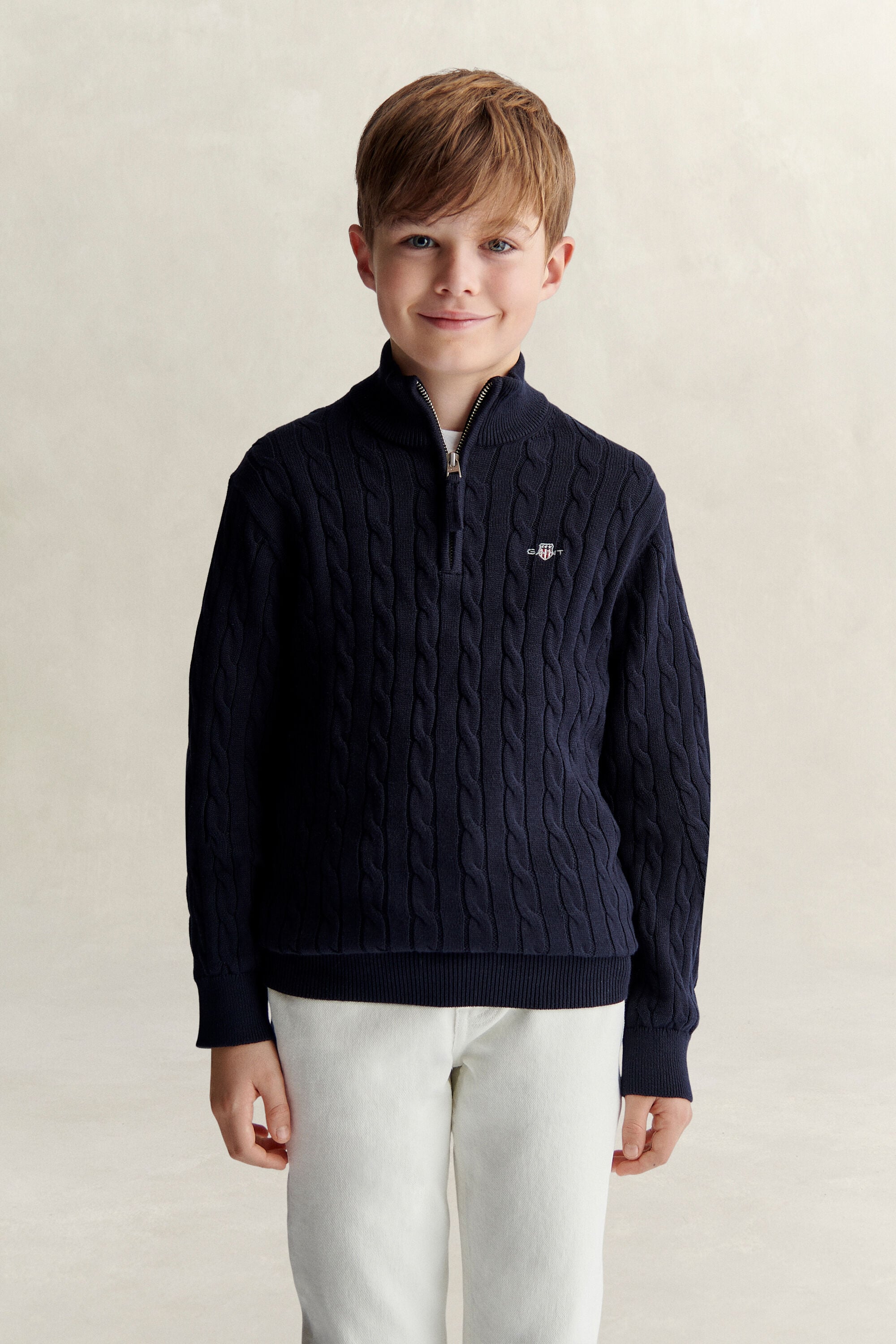 Maglia con zip corta a trecce Shield Teen Boys